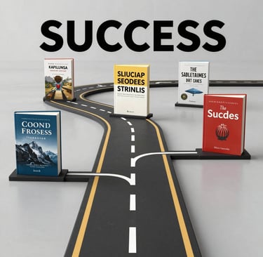 A road map displaying books