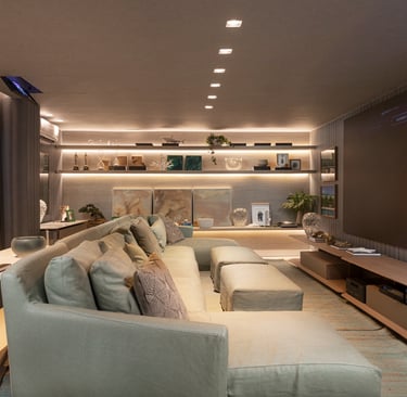 projeto de home cinema em casa moderna