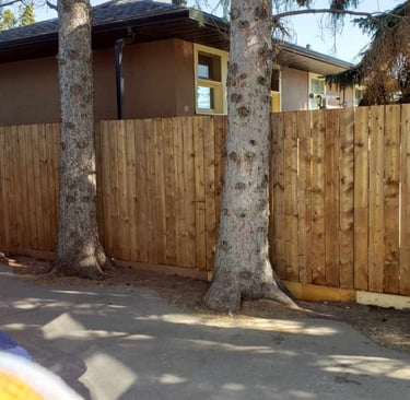 fence construction finished project of residential fence 