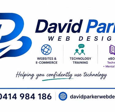 The business card of David Parker Web Design with the assistance of chatgpt ai