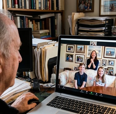 I work with older people with mobility issues to remain connected with family over Zoom