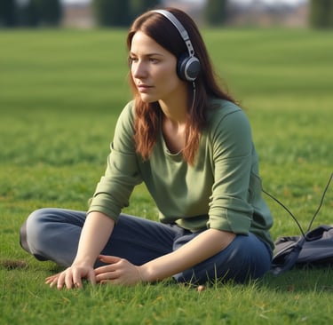 A serene morning scene with soft sunlight filtering through sage green leaves, evoking calm and balance.
