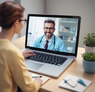 man in blue scrub suit wearing blue stethoscope