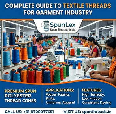 Wholesale spun polyester thread supplier in Gurgaon Noida Delhi Spunlex Spun Threads India garment industry textile threads