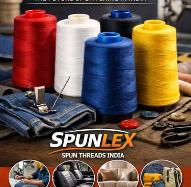 Spunlex spun polyester threads for textile stitching in India