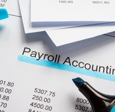 Payroll accounting is highlighted on a piece of paper