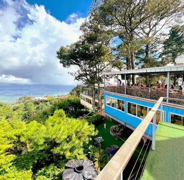 Panoramic mountain cafe overlooking Santa Tecla, Calle al Boqueron.