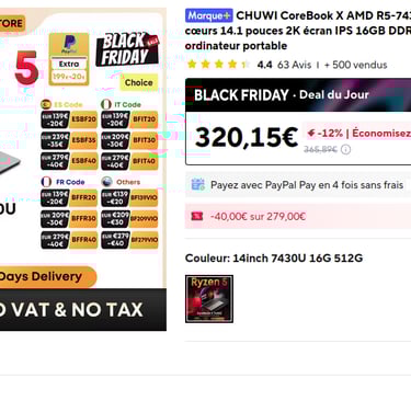 Black Friday PC Chuwi Ryzen 5 ! 320€