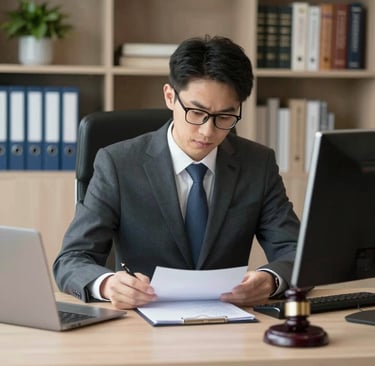 person standing while opening book on stage