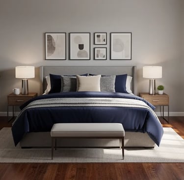 Luxury bedroom interior photographed for a home listing