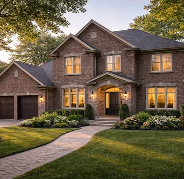 Exterior of a luxury home photographed for real estate marketing
