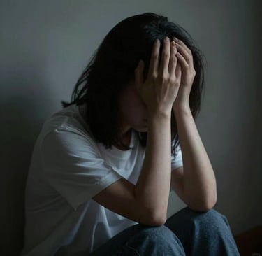 pessoa se sentindo adoecida emocionalmente pela socidedade