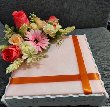 dulang hantaran tema orange oren pink peach