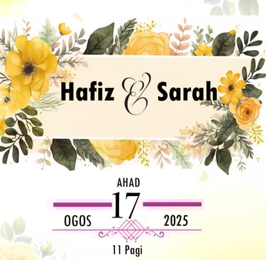 Kad Jemputan Kahwin murah kuning, yellow, gold