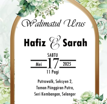 Kad Jemputan murah cantik floral hijau green