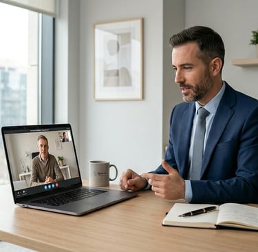 Equipo de Syncro Asesores trabajando en una oficina moderna y digital.