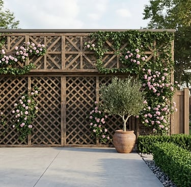 Rustic garden wooden lattice panel for ivy and outdoor decor
