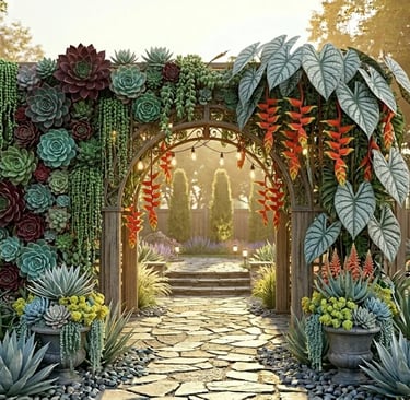 Freestanding wooden lattice screen for garden space division