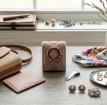 Women's fashion accessories including jewelry bags and trendy style items