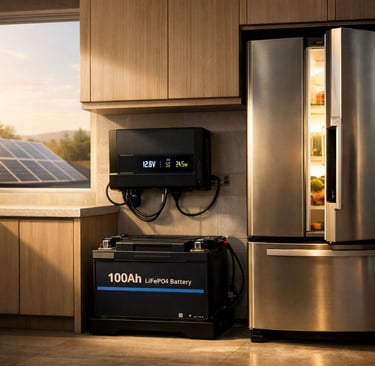 Off-grid kitchen with solar power system hero image