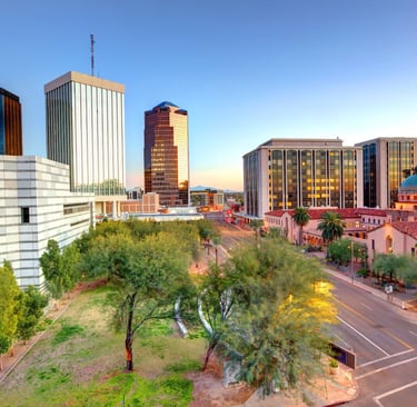 Downtown Tucson Arizona where 52zero Rentals provides weekly car rental for gig drivers