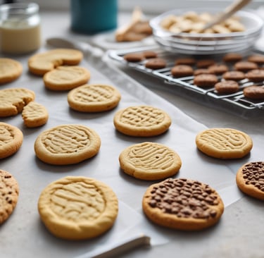 An inviting tray of assorted cookies, cakes, and mini pies arranged on a cozy table.