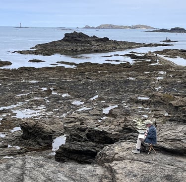 Photographie de ERIC DURANT artiste en action. 