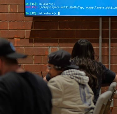 Students, IT professionals, and hackers gathering to learn about Scapy