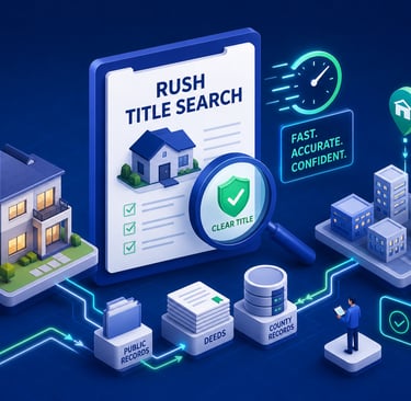 IsRush title searches help investors close quickly without liens or judgements on title