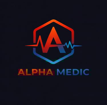 Alpha Medic logo.