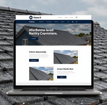 A sleek desktop displaying a contractor's website with clean lines and a modern interface.