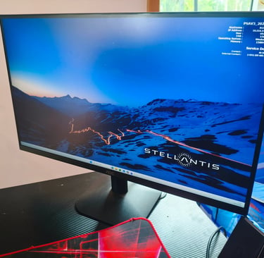 Perspetiva lateral do monitor de 27 polegadas AOC Q27B35E ligado.