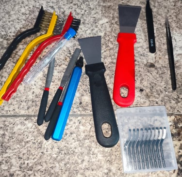 Kit de ferramentas para acabamento de peças de impressão 3D com acessórios variados