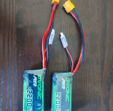 Baterias LiPo 2200mAh com design compacto