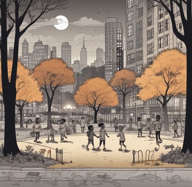 A creative workspace filled with storytelling materials.