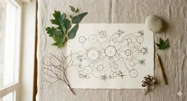 Cartographie systémique ÉcoScriptum : design d'infrastructures numériques et organisation de projets complexes.