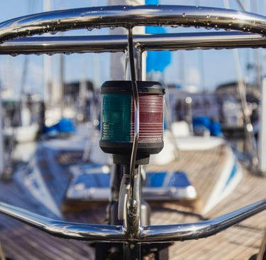 steel railing on a boat