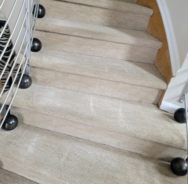 Beautiful White stairs, spot free finished results, when using King Organic Clean