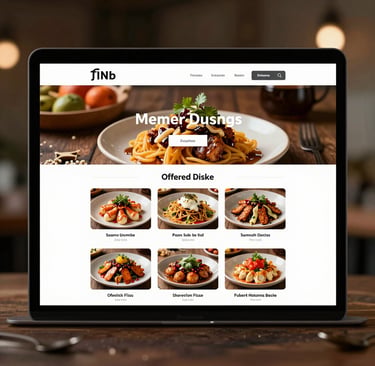 Vibrant restaurant landing page featuring mouth-watering food images and a smooth dark mode theme