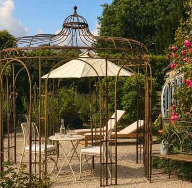 Jardin fleuri et terrasse