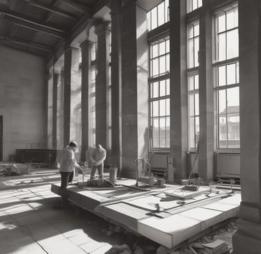 Close-up view of structural stress points on a high-rise building model.