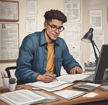 A wooden block spelling credit on a table