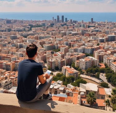 Portrait of a smiling woman outdoors in a sunny park.