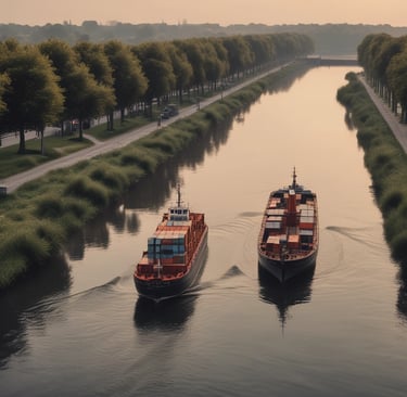 a large boat floating on top of a large body of water