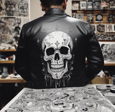 Chamarra Vinipiel personalizada cráneo