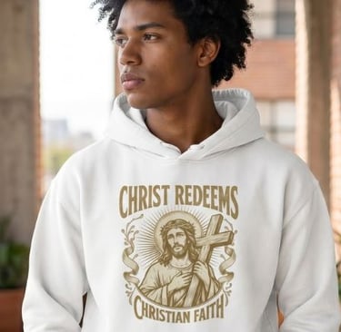 Christ Redeems Christian Faith Tee,Alex Sylvestre  Shop, Asylvestre Shop