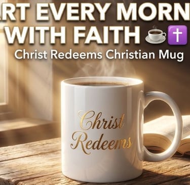 Christian mug, Christian coffee mug, faith mug, inspirational mug, Jesus mug, Christ Redeems mug,Ale