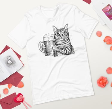 Bella Canvas 3001 Unisex Staple T-Shirt – Cute Cat Graphic Premium Cotton Tee