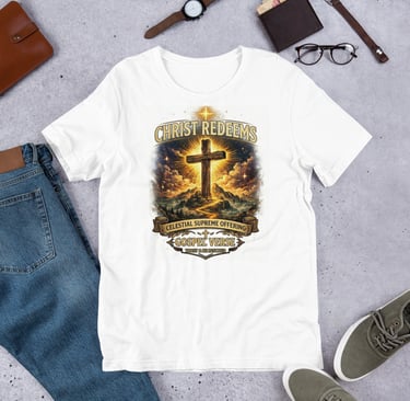 Christ Redeems Christian Faith Tee,Asylvestre Shop