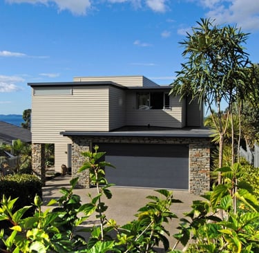 new modern two storey coatal cliftop home, natural stone, timber weatherboard, house demolition